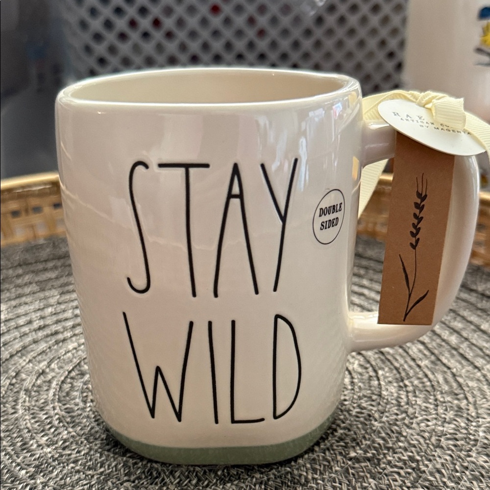 Rae Dunn Stay Wild Mug - Cream and Green